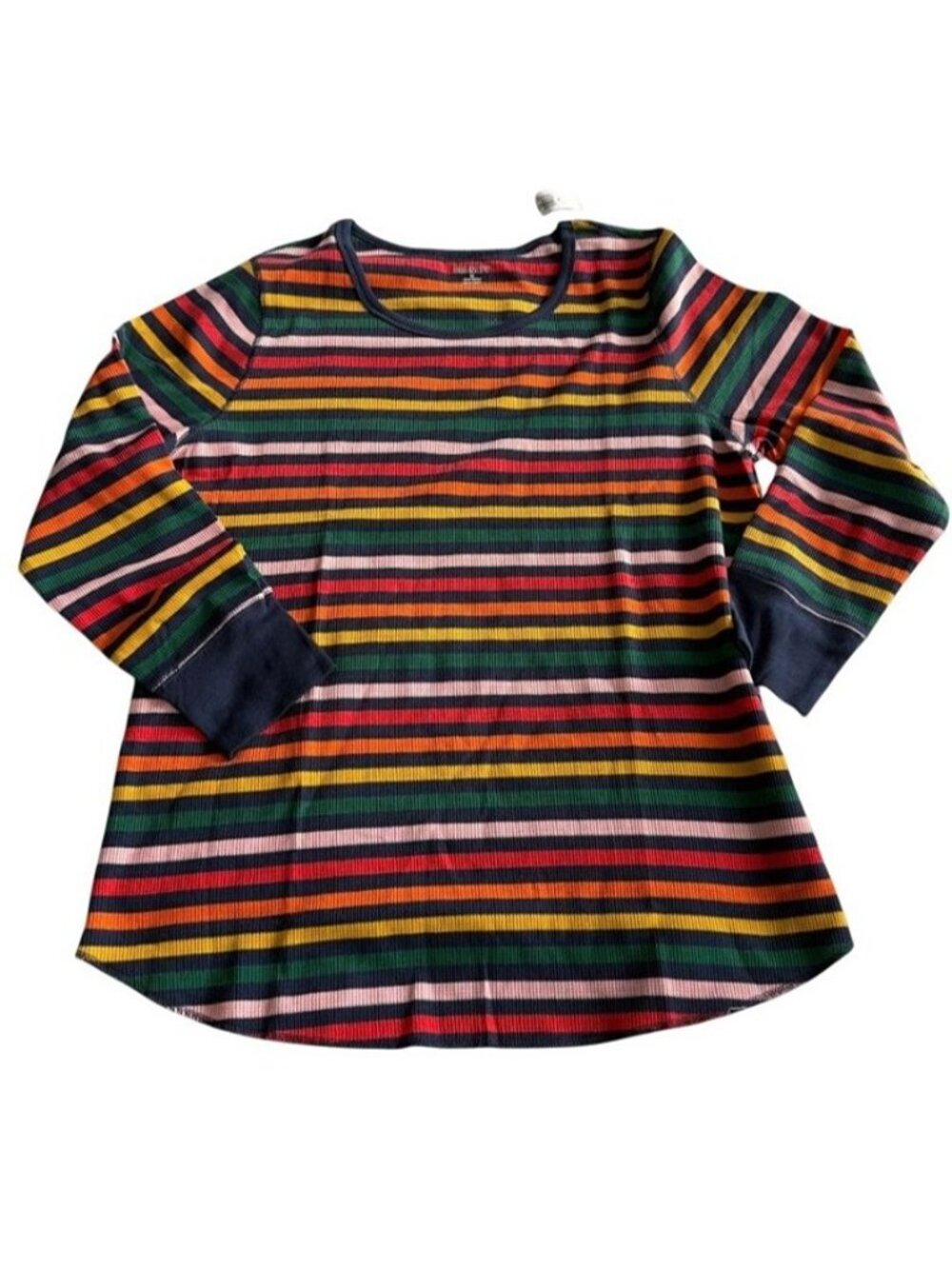 Old Navy Womens Long Sleeve Striped Ribbed Crewneck Top Multicolor Size 2X - Picture 2 of 4
